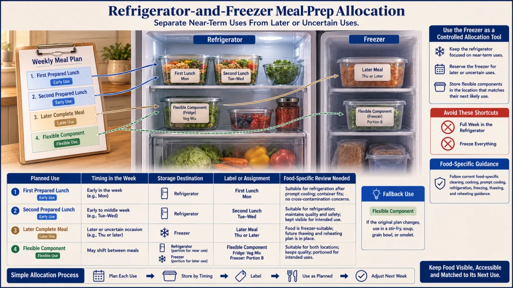 Refrigerator and Freezer Meal Prep Allocation