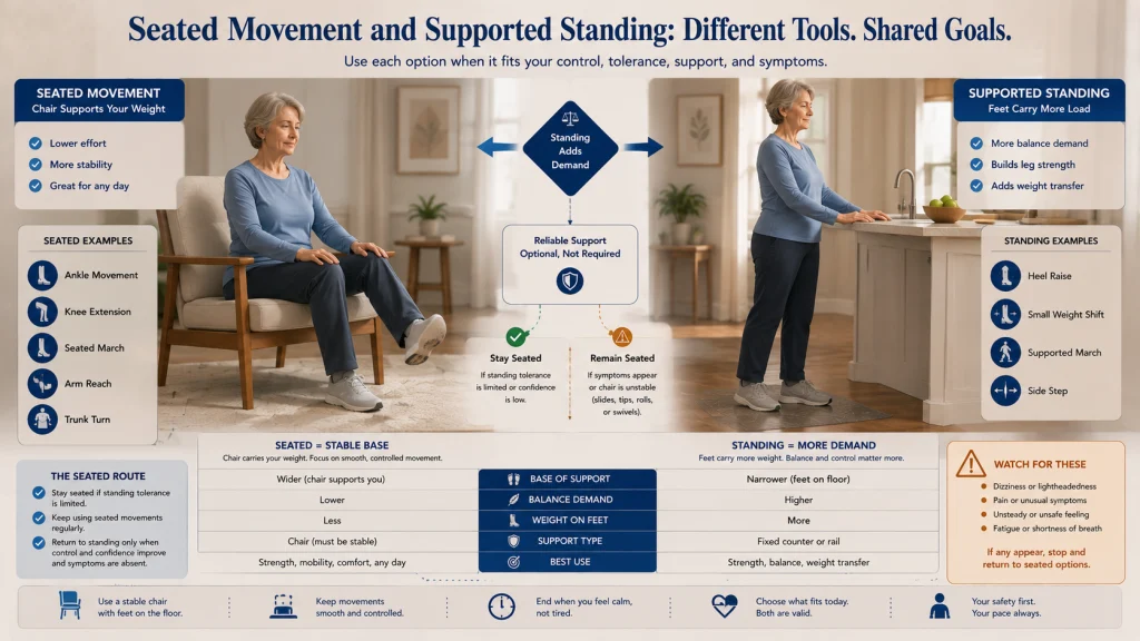Seated vs Chair Supported Standing