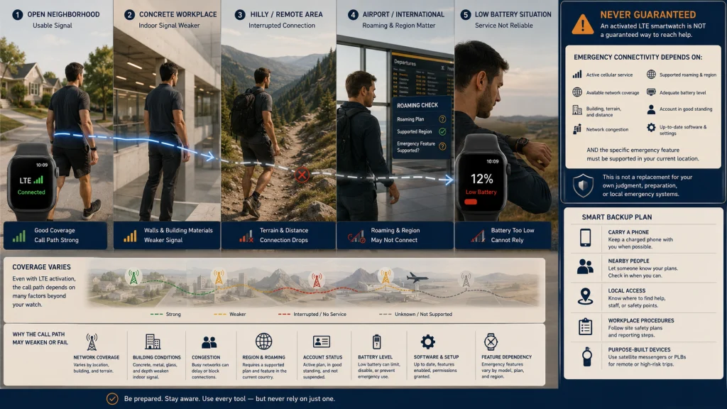 Smartwatch Coverage and Emergency Limits
