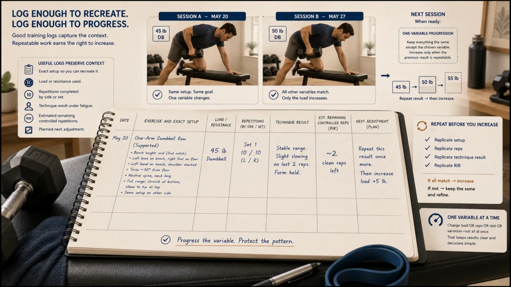 Strength Load Selection Training Log