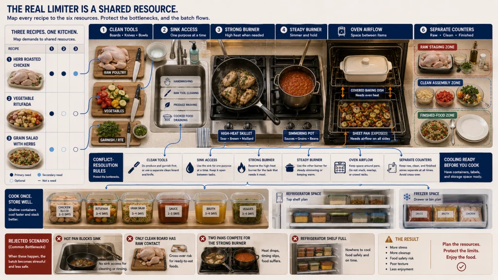 Batch Cooking Equipment Conflict Grid