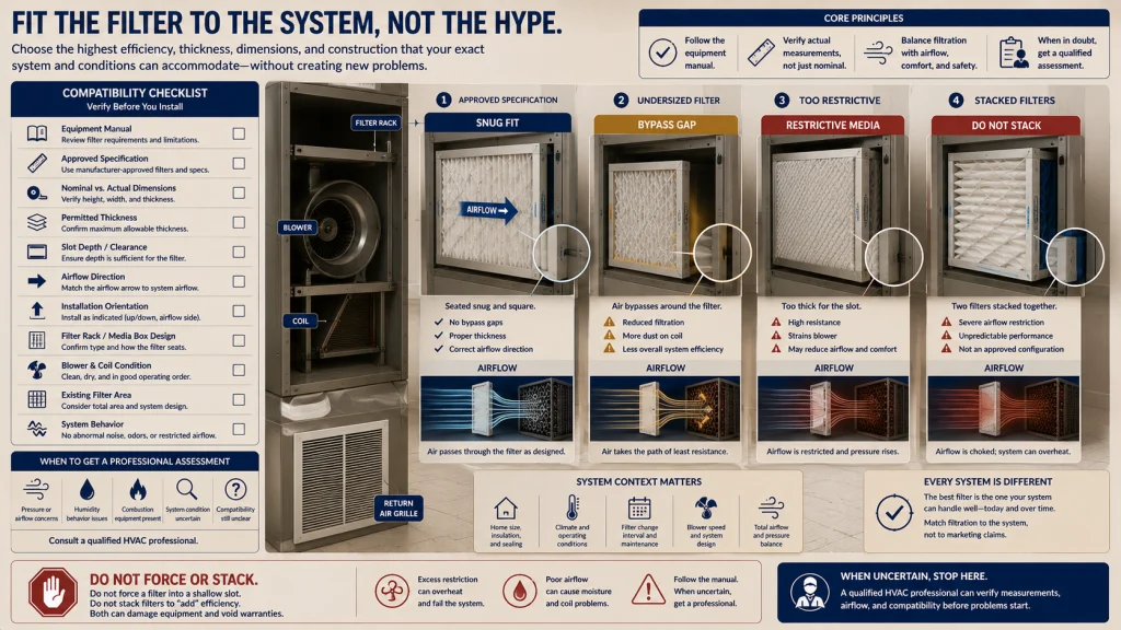 Central HVAC Filter Compatibility Warning