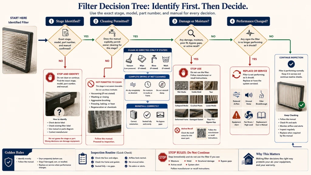 Clean Replace or Stop Filter Decision Tree