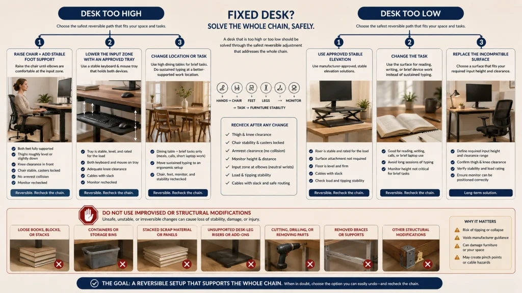 Desk Too High and Too Low Decisions