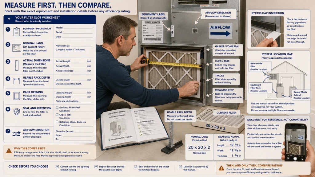 HVAC Filter Slot Measurement Sheet