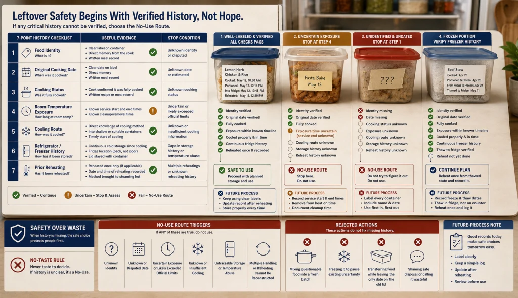 Leftover History and Safety Decision Checklist