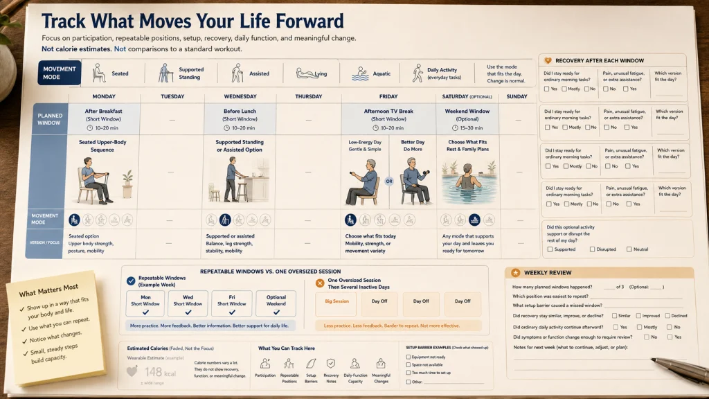 Limited Mobility Flexible Weekly Activity Template