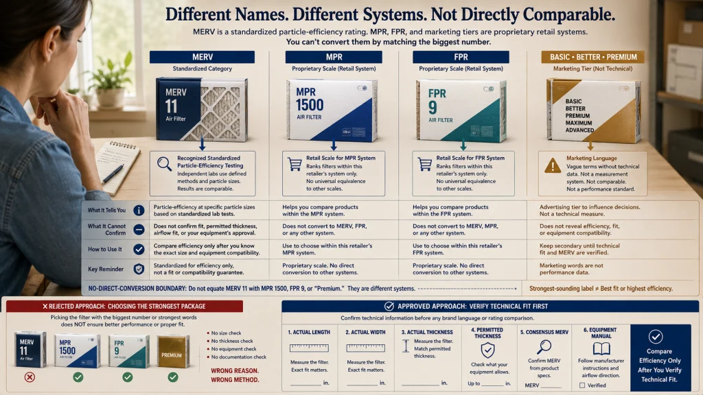 MERV Rating Systems Comparison