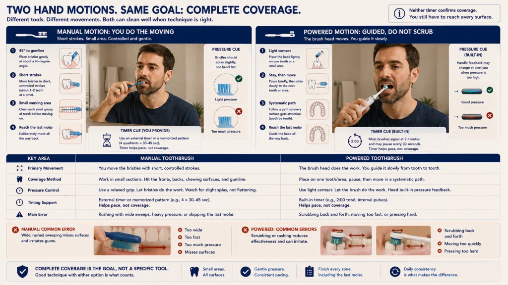 Manual vs Powered Toothbrush Motion