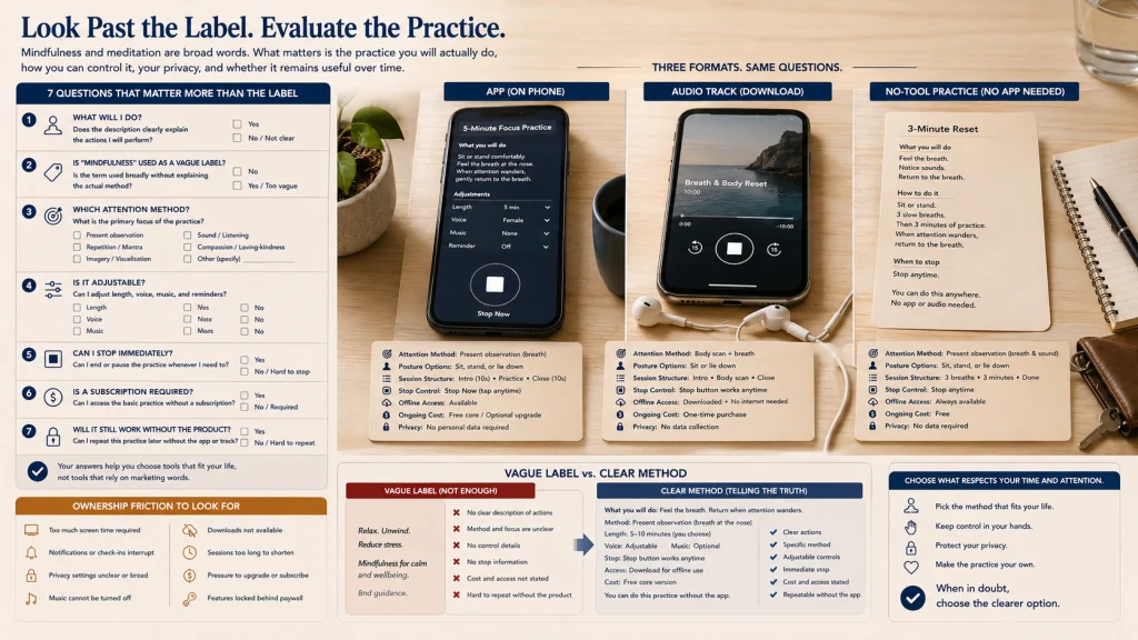 Mindfulness App and Course Terminology Checklist