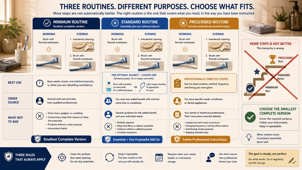 Minimum Standard and Prescribed Oral Routines