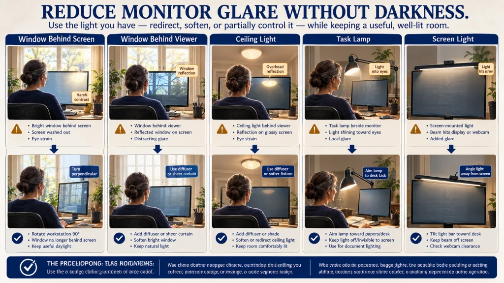 Monitor Window and Task Lamp Orientation