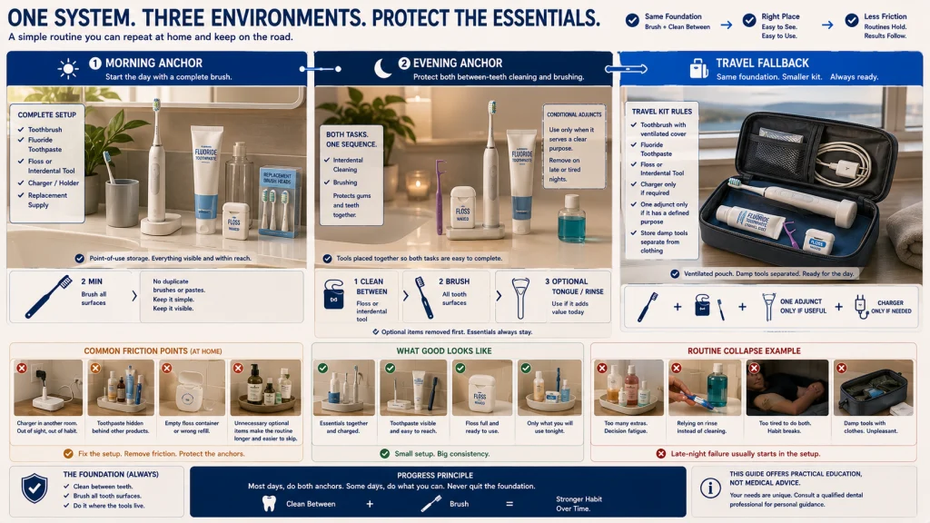 Morning Evening and Travel Oral Care Map