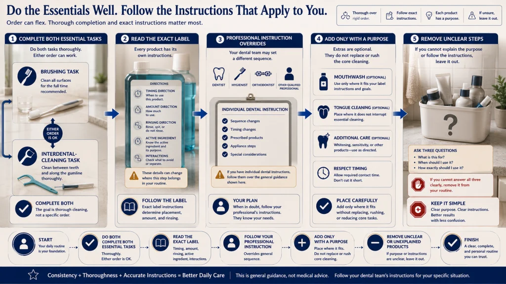 Oral Care Product Order Decision Card