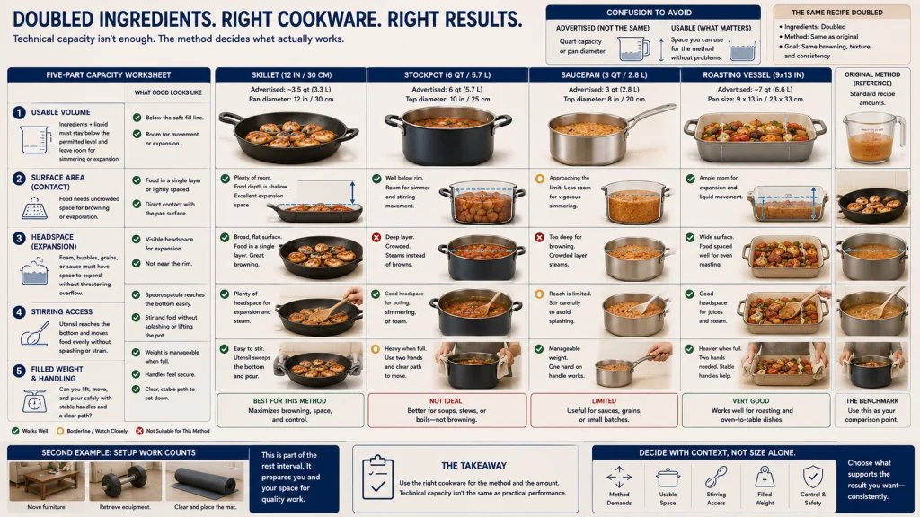 Recipe Cookware Capacity Worksheet