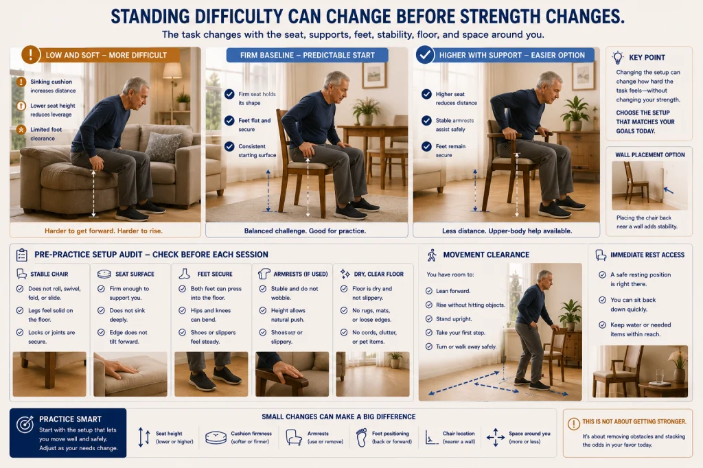 Sit to Stand Chair Difficulty and Setup