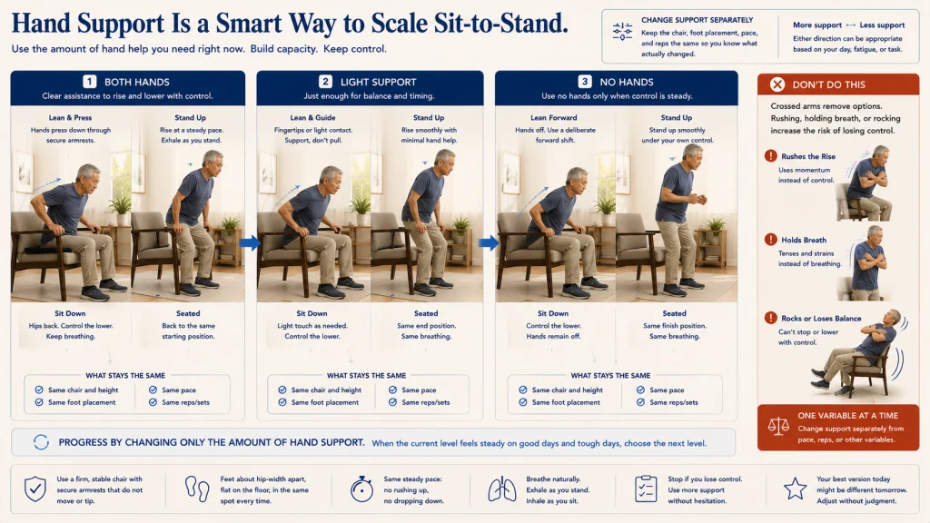 Sit to Stand Hand Support Options