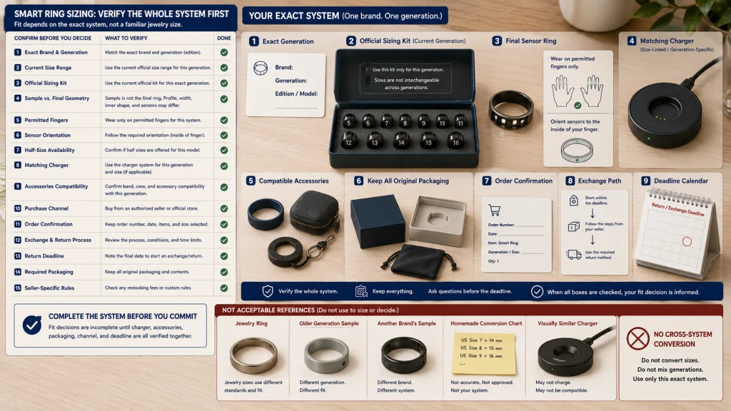 Smart Ring Exact Kit Charger and Return Checklist