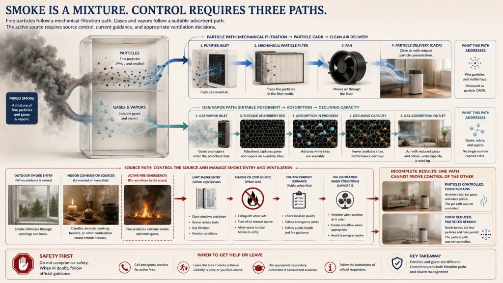 Smoke Particle and Gas Pathways