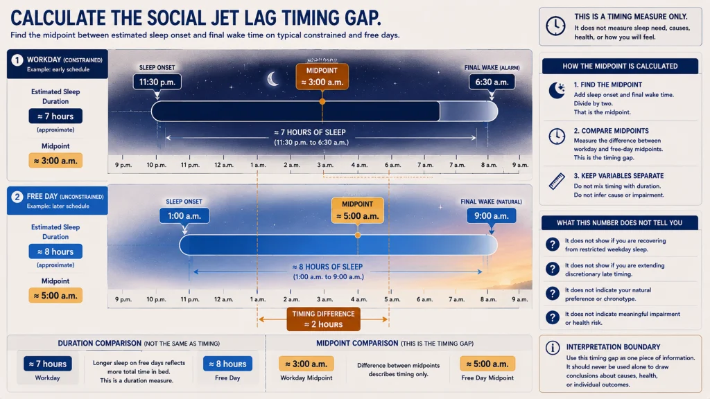 Social Jet Lag Sleep Midpoint Calculation