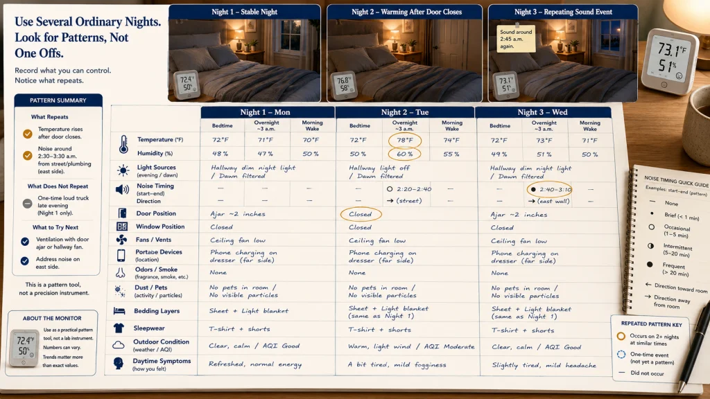 Three Night Bedroom Environment Audit