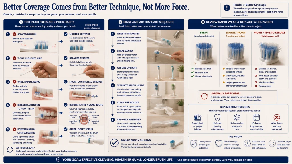 Toothbrush Pressure Wear and Care Checklist