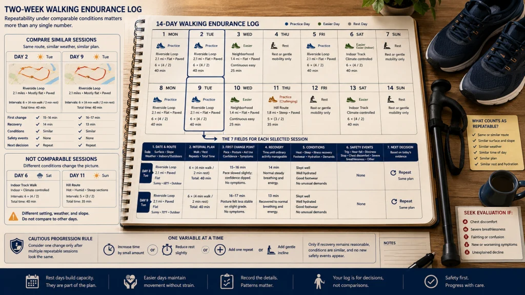 Two Week Walking Endurance Recovery Log