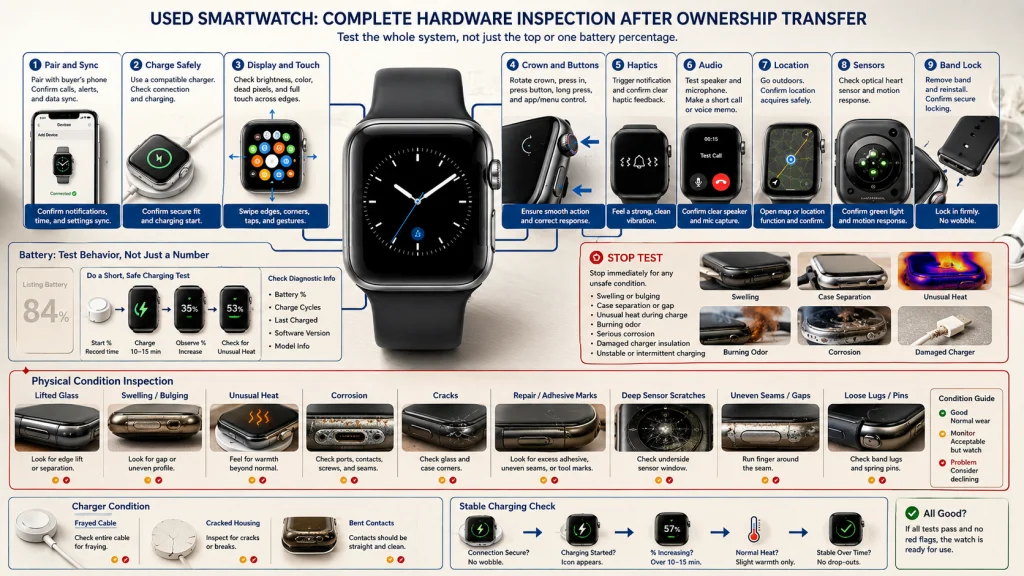 Used Smartwatch Hardware Inspection Map